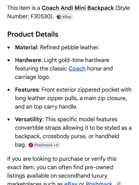 Coach Andi Black Pebbled Leather Mini Backpack with Gold Hardware main image 10